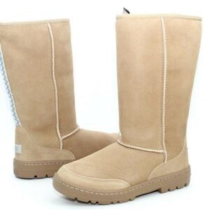Ugg Australia Women’s Tall Ultimate Braid Boots Size 8 Rubber Sole Tan